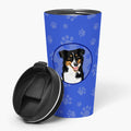 Australian Shepherd Black Tricolor #3  Stainless Steel 16 oz  Tumbler Blue Insulated Tumbler with Lid, Cute Travel Cup for Coffee, Cocktails, Gift Men, Dad, Women, Mother