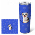 Australian Shepherd Blue Merle Puppy #1  Stainless Steel Skinny Tumbler 20 oz Vacuum Double Walled Reusable Insulated Travel Cup