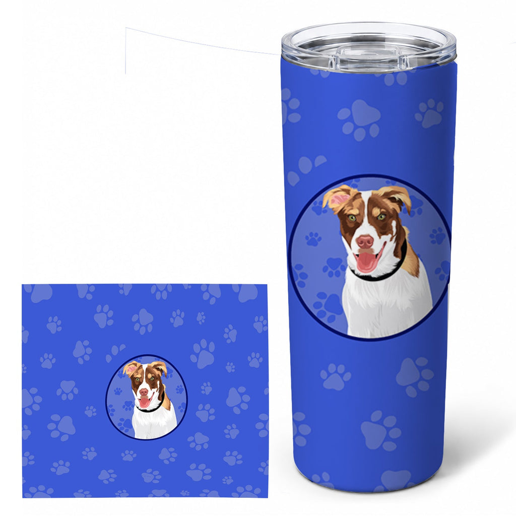 Australian Shepherd Red and White #2  Stainless Steel Skinny Tumbler 20 oz Vacuum Double Walled Reusable Insulated Travel Cup