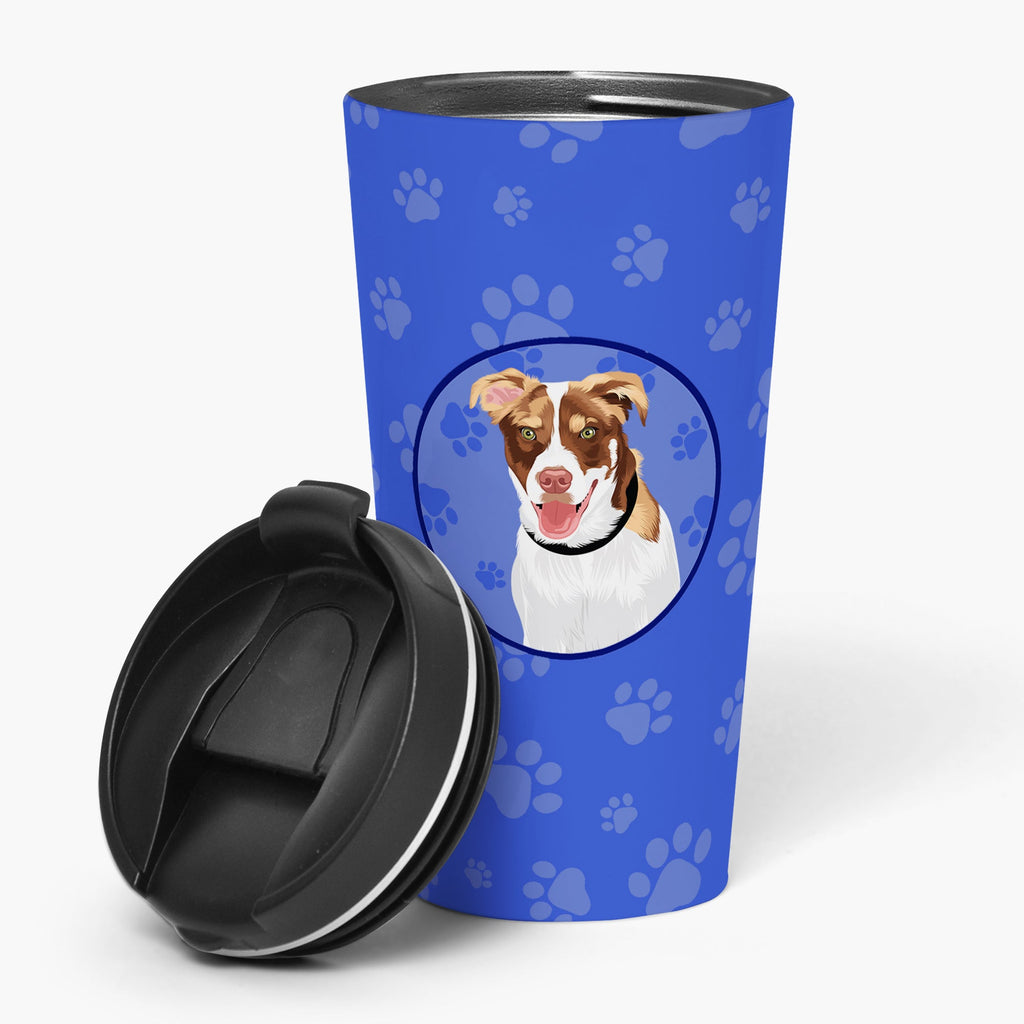 Australian Shepherd Red and White #2  Stainless Steel 16 oz  Tumbler Blue Insulated Tumbler with Lid, Cute Travel Cup for Coffee, Cocktails, Gift Men, Dad, Women, Mother