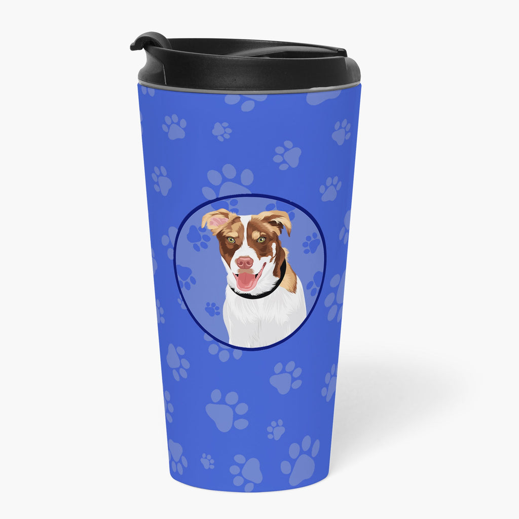 Australian Shepherd Red and White #2  Stainless Steel 16 oz  Tumbler Blue Insulated Tumbler with Lid, Cute Travel Cup for Coffee, Cocktails, Gift Men, Dad, Women, Mother