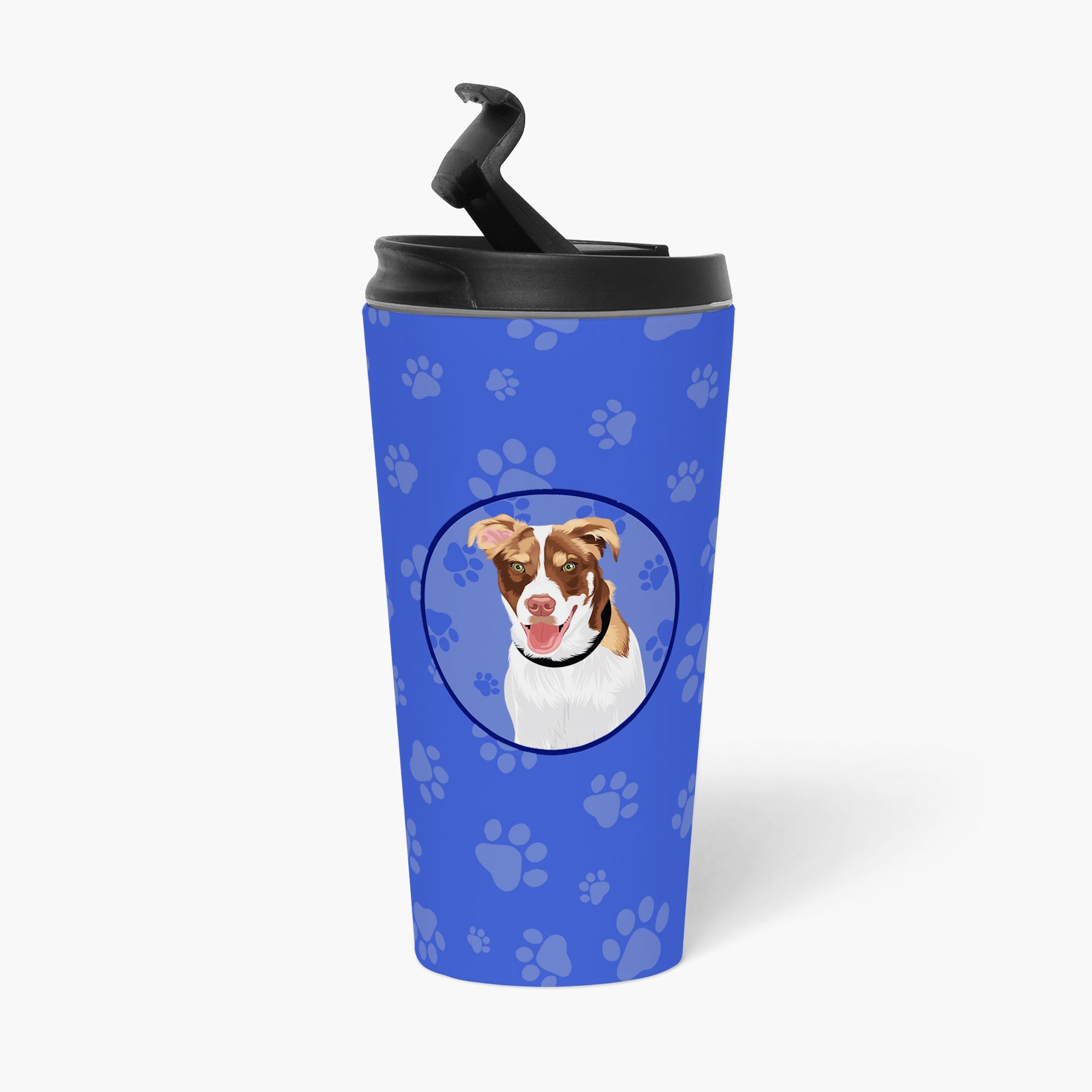 Australian Shepherd Red and White #2  Stainless Steel 16 oz  Tumbler Blue Insulated Tumbler with Lid, Cute Travel Cup for Coffee, Cocktails, Gift Men, Dad, Women, Mother