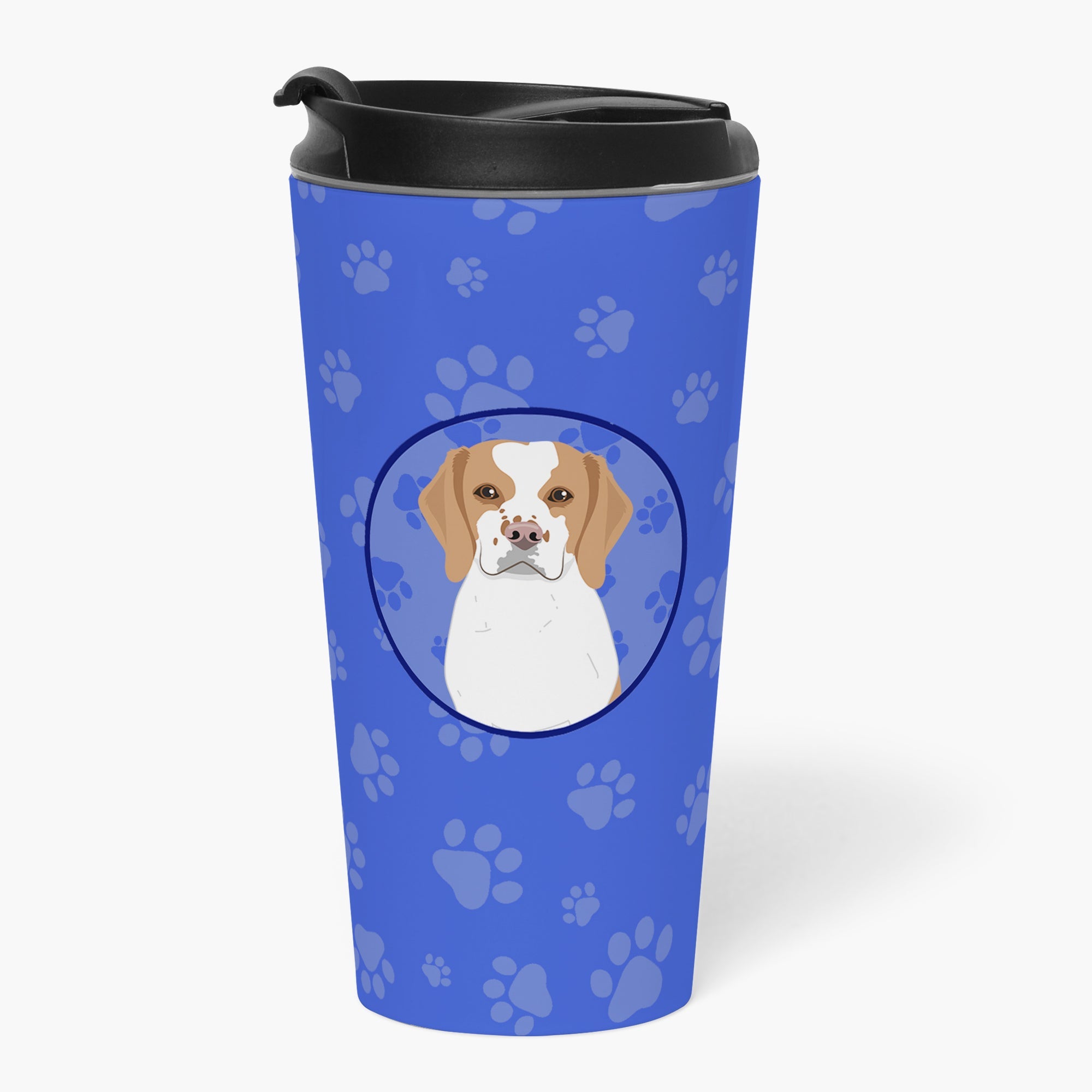 Beagle Red and White Red Ticked #1  Stainless Steel 16 oz  Tumbler Blue Insulated Tumbler with Lid, Cute Travel Cup for Coffee, Cocktails, Gift Men, Dad, Women, Mother
