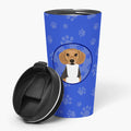 Beagle Tricolor #1  Stainless Steel 16 oz  Tumbler Blue Insulated Tumbler with Lid, Cute Travel Cup for Coffee, Cocktails, Gift Men, Dad, Women, Mother