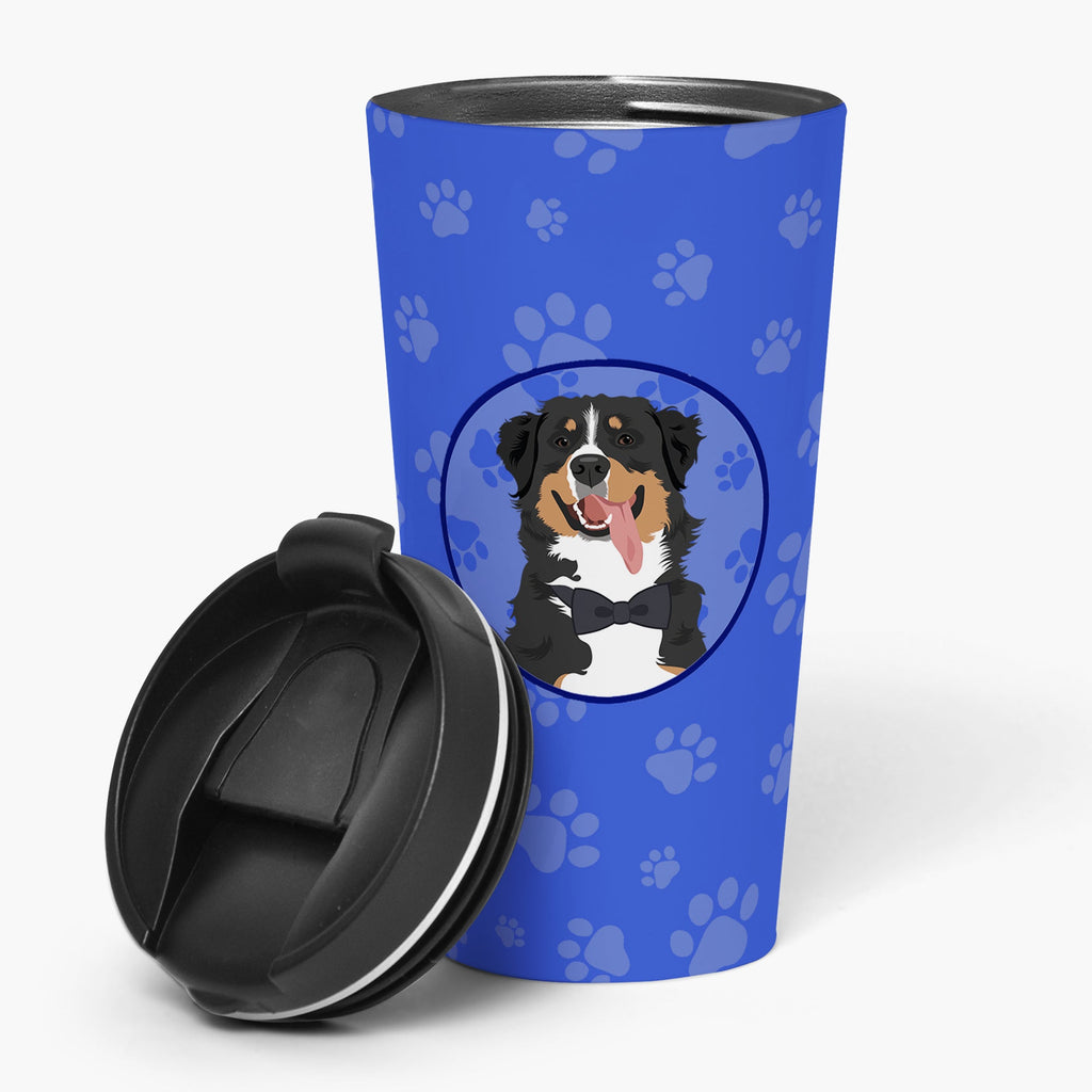 Bernese Mountain Dog #1  Stainless Steel 16 oz  Tumbler Blue Insulated Tumbler with Lid, Cute Travel Cup for Coffee, Cocktails, Gift Men, Dad, Women, Mother