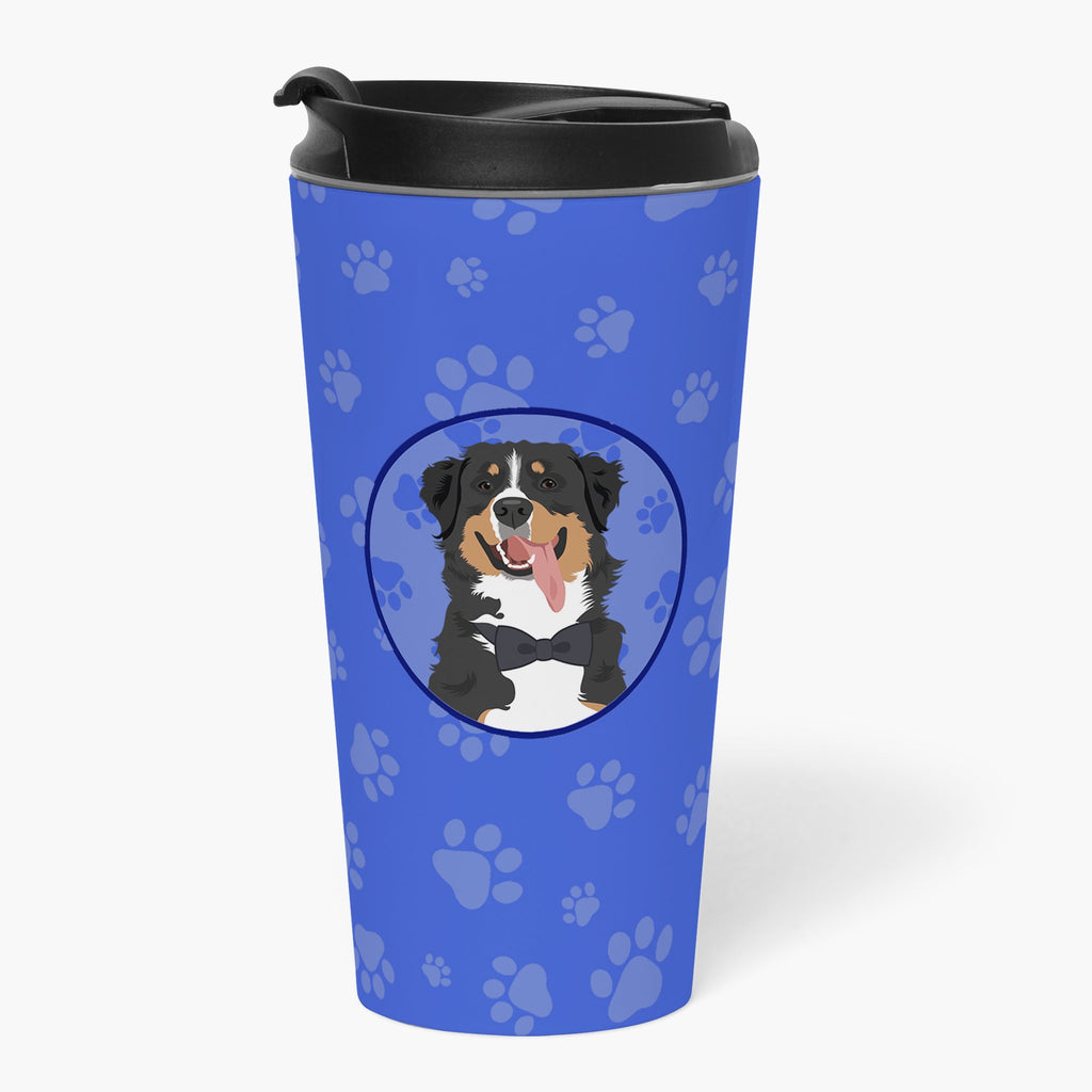 Bernese Mountain Dog #1  Stainless Steel 16 oz  Tumbler Blue Insulated Tumbler with Lid, Cute Travel Cup for Coffee, Cocktails, Gift Men, Dad, Women, Mother