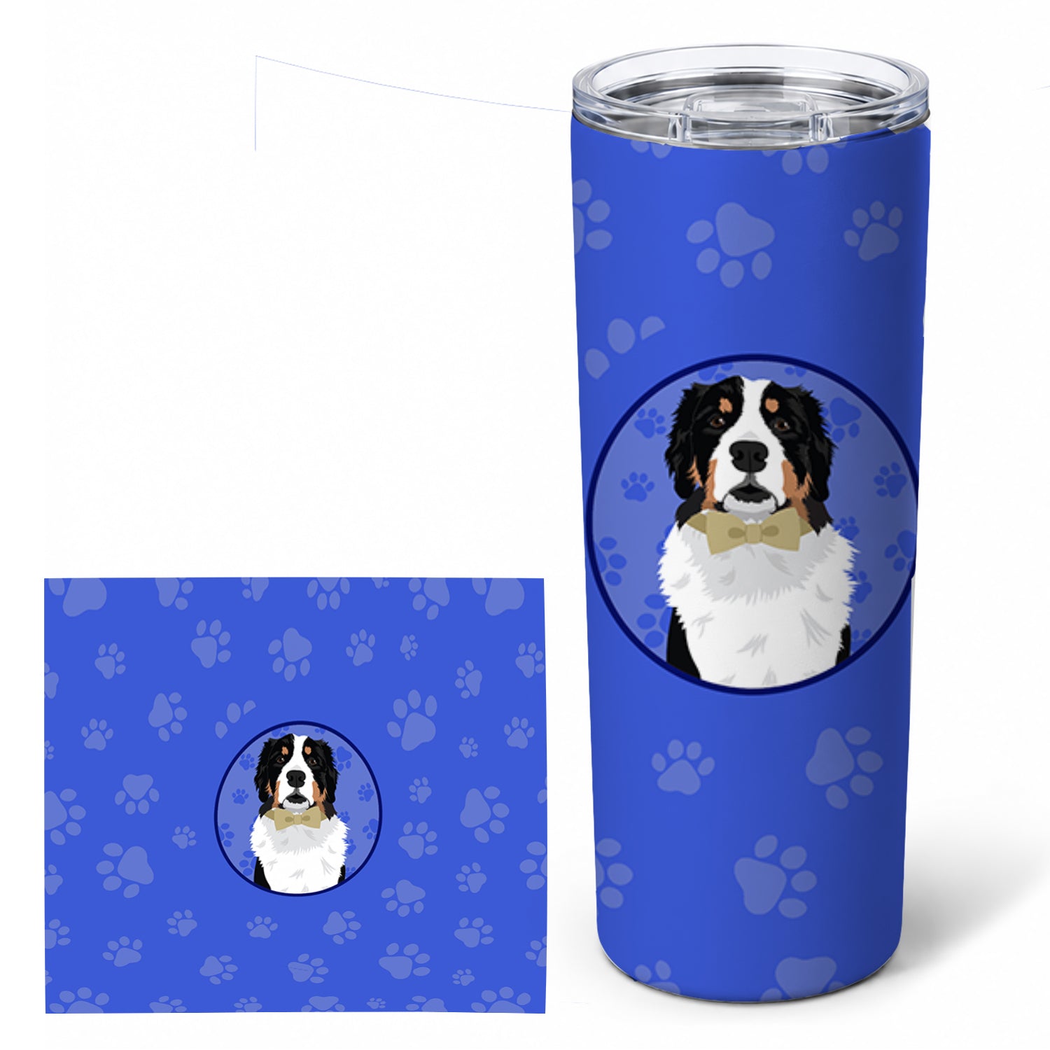 Bernese Mountain Dog #2  Stainless Steel Skinny Tumbler 20 oz Vacuum Double Walled Reusable Insulated Travel Cup