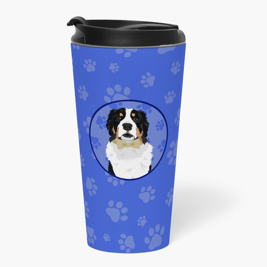 Bernese Mountain Dog #2  Stainless Steel 16 oz  Tumbler Blue Insulated Tumbler with Lid, Cute Travel Cup for Coffee, Cocktails, Gift Men, Dad, Women, Mother