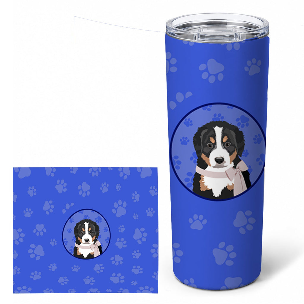 Bernese Mountain Dog Puppy #1  Stainless Steel Skinny Tumbler 20 oz Vacuum Double Walled Reusable Insulated Travel Cup