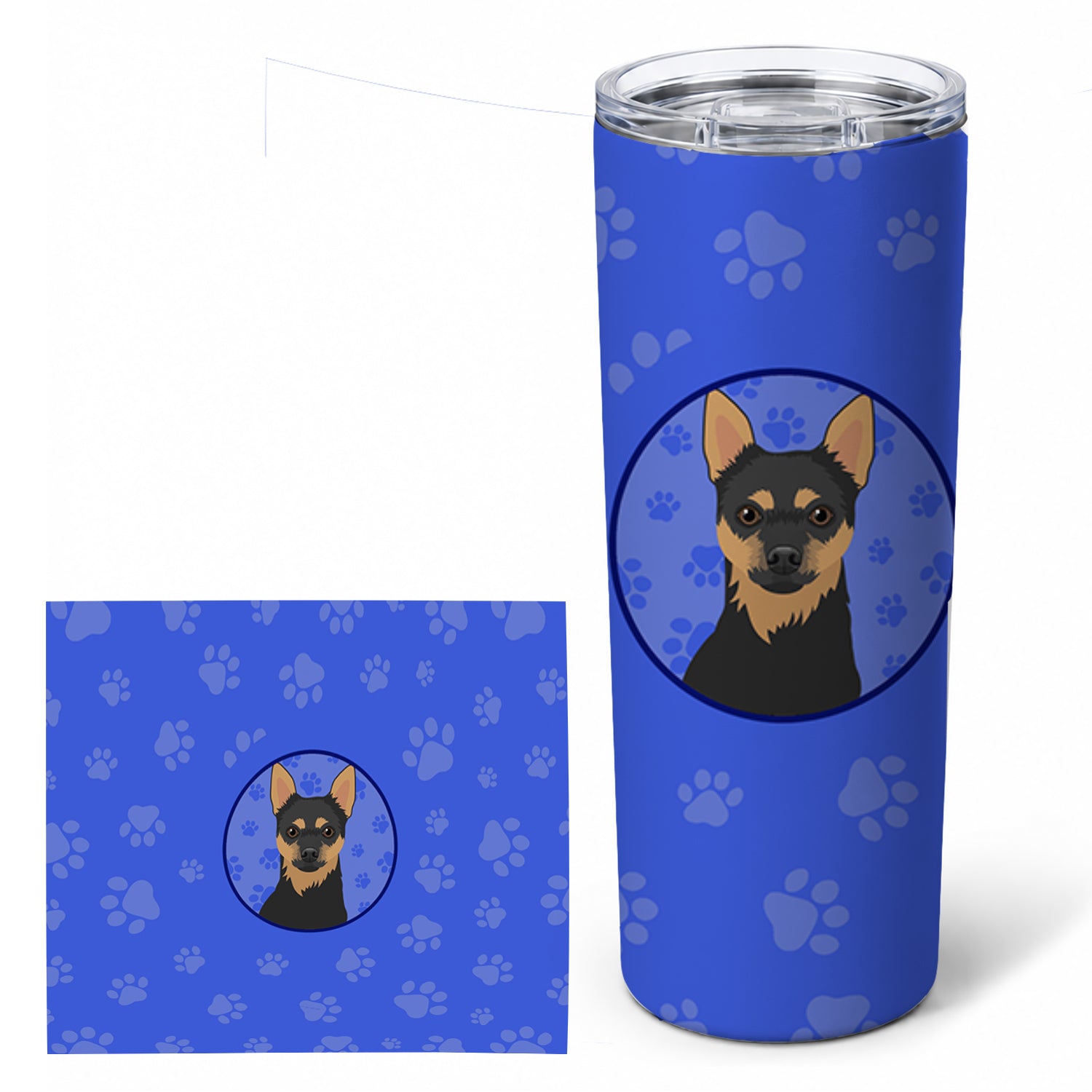 Chihuahua Black and Tan #1  Stainless Steel Skinny Tumbler 20 oz Vacuum Double Walled Reusable Insulated Travel Cup