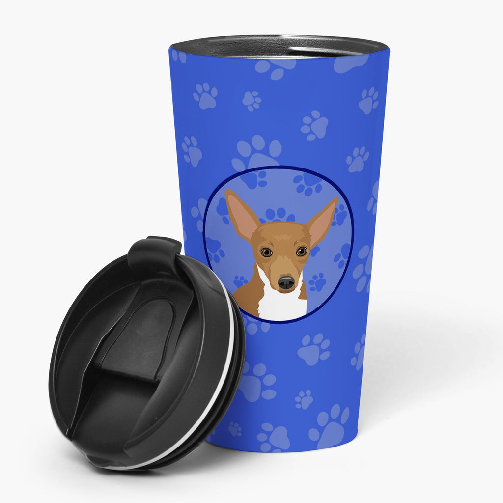 Chihuahua Chocolate and White #1  Stainless Steel 16 oz  Tumbler Blue Insulated Tumbler with Lid, Cute Travel Cup for Coffee, Cocktails, Gift Men, Dad, Women, Mother