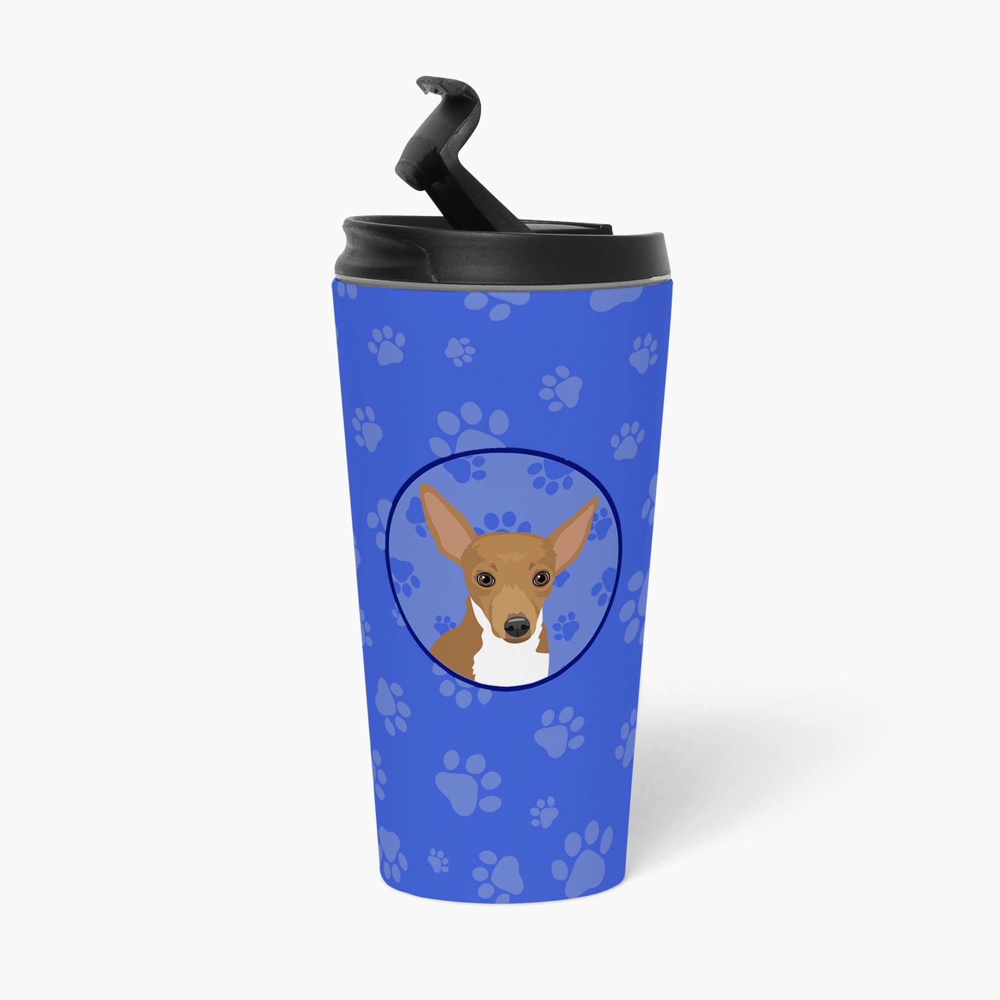 Chihuahua Chocolate and White #1  Stainless Steel 16 oz  Tumbler Blue Insulated Tumbler with Lid, Cute Travel Cup for Coffee, Cocktails, Gift Men, Dad, Women, Mother