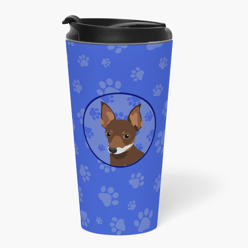 Chihuahua Chocolate and White #2  Stainless Steel 16 oz  Tumbler Blue Insulated Tumbler with Lid, Cute Travel Cup for Coffee, Cocktails, Gift Men, Dad, Women, Mother