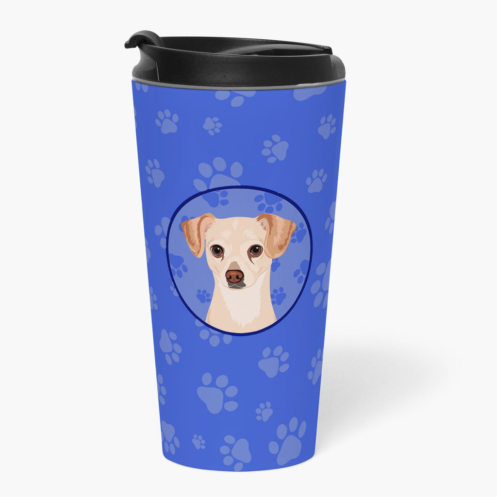 Chihuahua Cream  Stainless Steel 16 oz  Tumbler Blue Insulated Tumbler with Lid, Cute Travel Cup for Coffee, Cocktails, Gift Men, Dad, Women, Mother