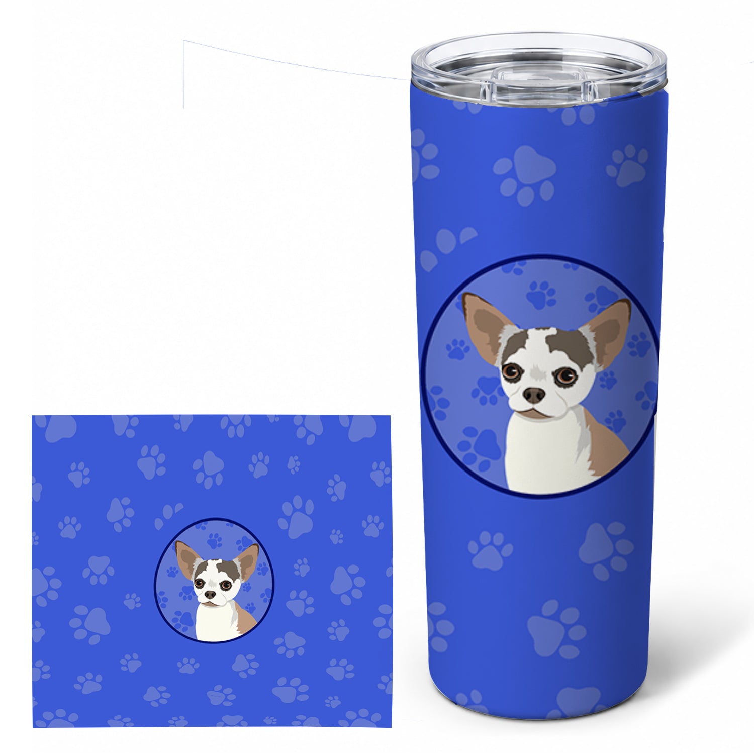 Chihuahua Merle  Stainless Steel Skinny Tumbler 20 oz Vacuum Double Walled Reusable Insulated Travel Cup
