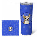 Chihuahua Silver and Tan  Stainless Steel Skinny Tumbler 20 oz Vacuum Double Walled Reusable Insulated Travel Cup