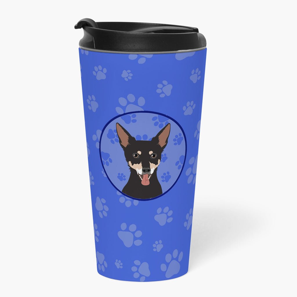 Chihuahua Tricolor #1  Stainless Steel 16 oz  Tumbler Blue Insulated Tumbler with Lid, Cute Travel Cup for Coffee, Cocktails, Gift Men, Dad, Women, Mother