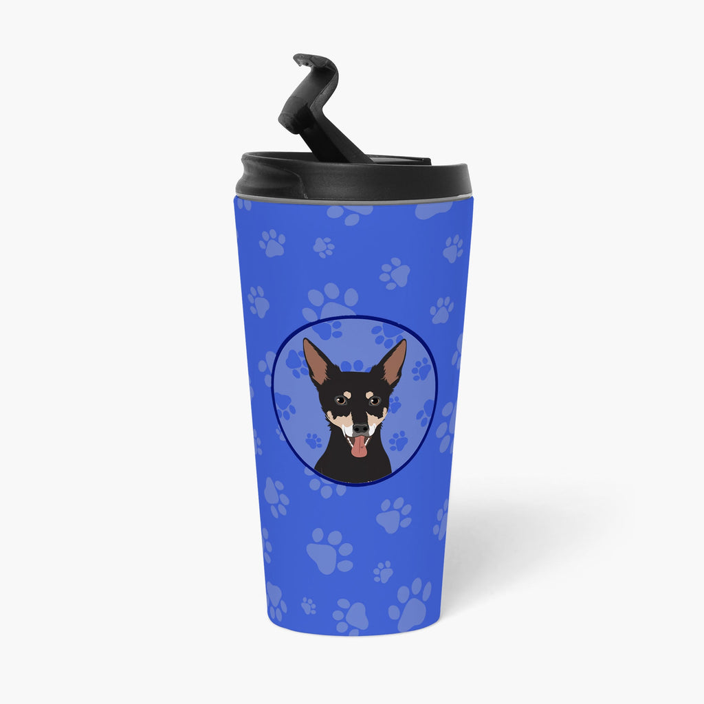 Chihuahua Tricolor #1  Stainless Steel 16 oz  Tumbler Blue Insulated Tumbler with Lid, Cute Travel Cup for Coffee, Cocktails, Gift Men, Dad, Women, Mother