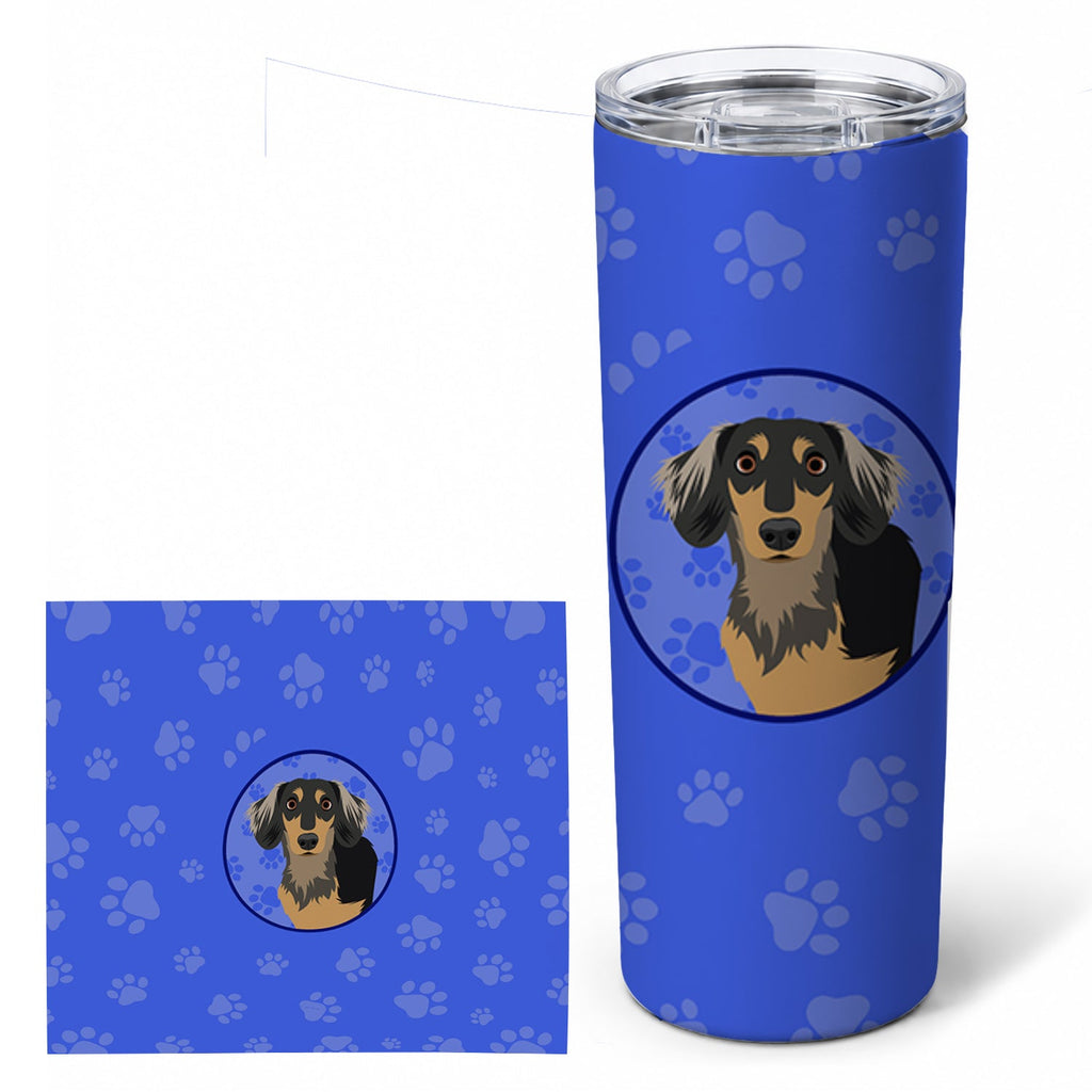 Dachshund Black and Tan #4  Stainless Steel Skinny Tumbler 20 oz Vacuum Double Walled Reusable Insulated Travel Cup
