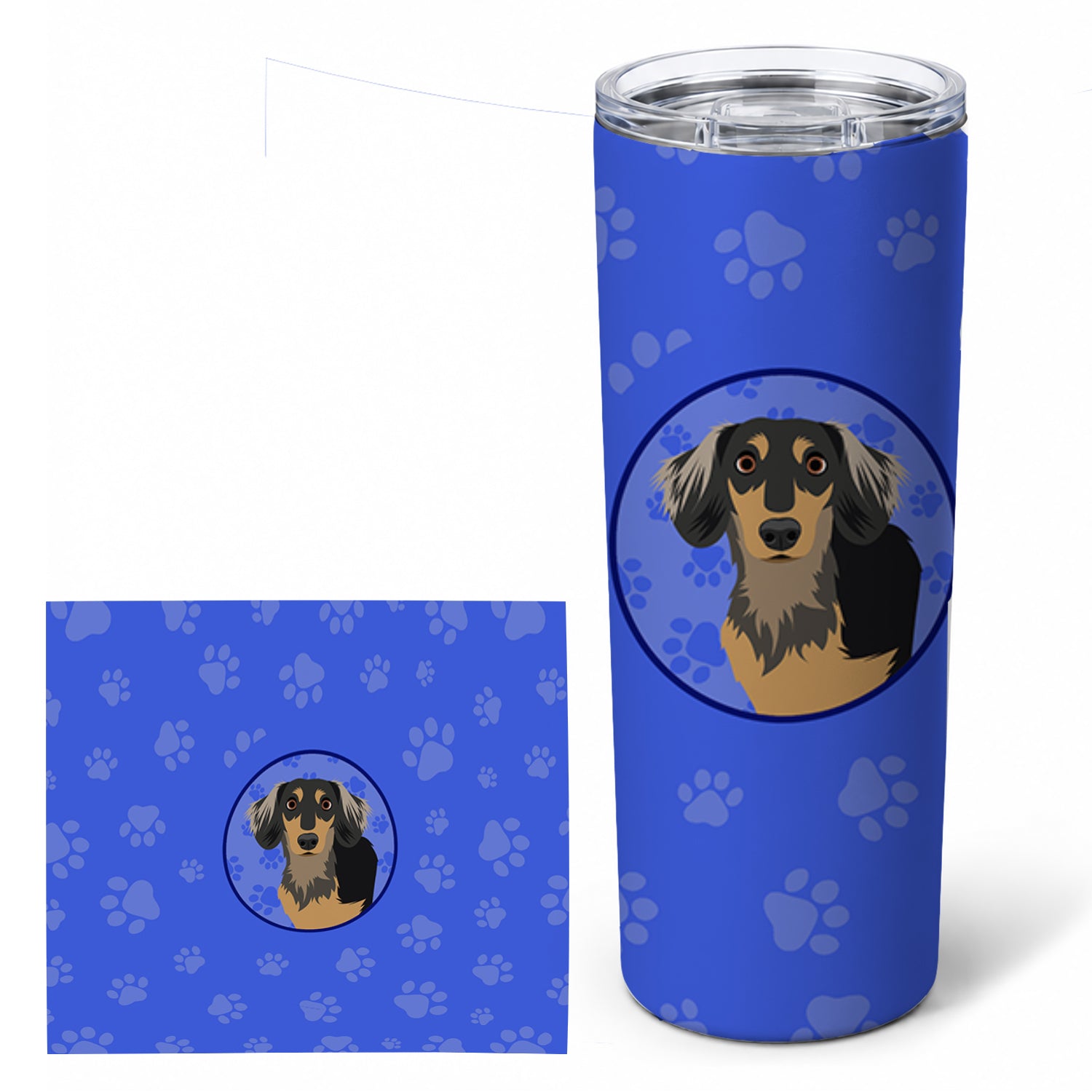 Dachshund Black and Tan #4  Stainless Steel Skinny Tumbler 20 oz Vacuum Double Walled Reusable Insulated Travel Cup