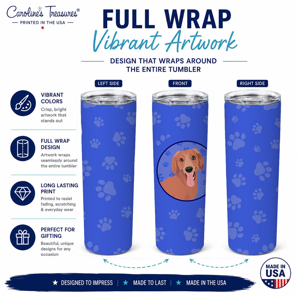 Dachshund Red #1  Stainless Steel Skinny Tumbler 20 oz Vacuum Double Walled Reusable Insulated Travel Cup