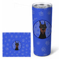 Doberman Pinscher Black Cropped Ears  Stainless Steel Skinny Tumbler 20 oz Vacuum Double Walled Reusable Insulated Travel Cup