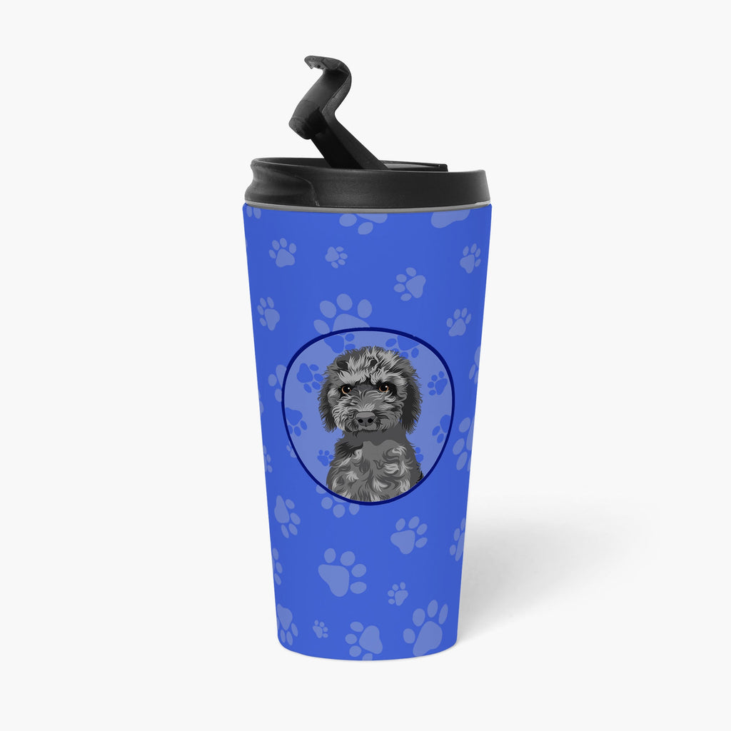 Doodle Black #2  Stainless Steel 16 oz  Tumbler Blue Insulated Tumbler with Lid, Cute Travel Cup for Coffee, Cocktails, Gift Men, Dad, Women, Mother