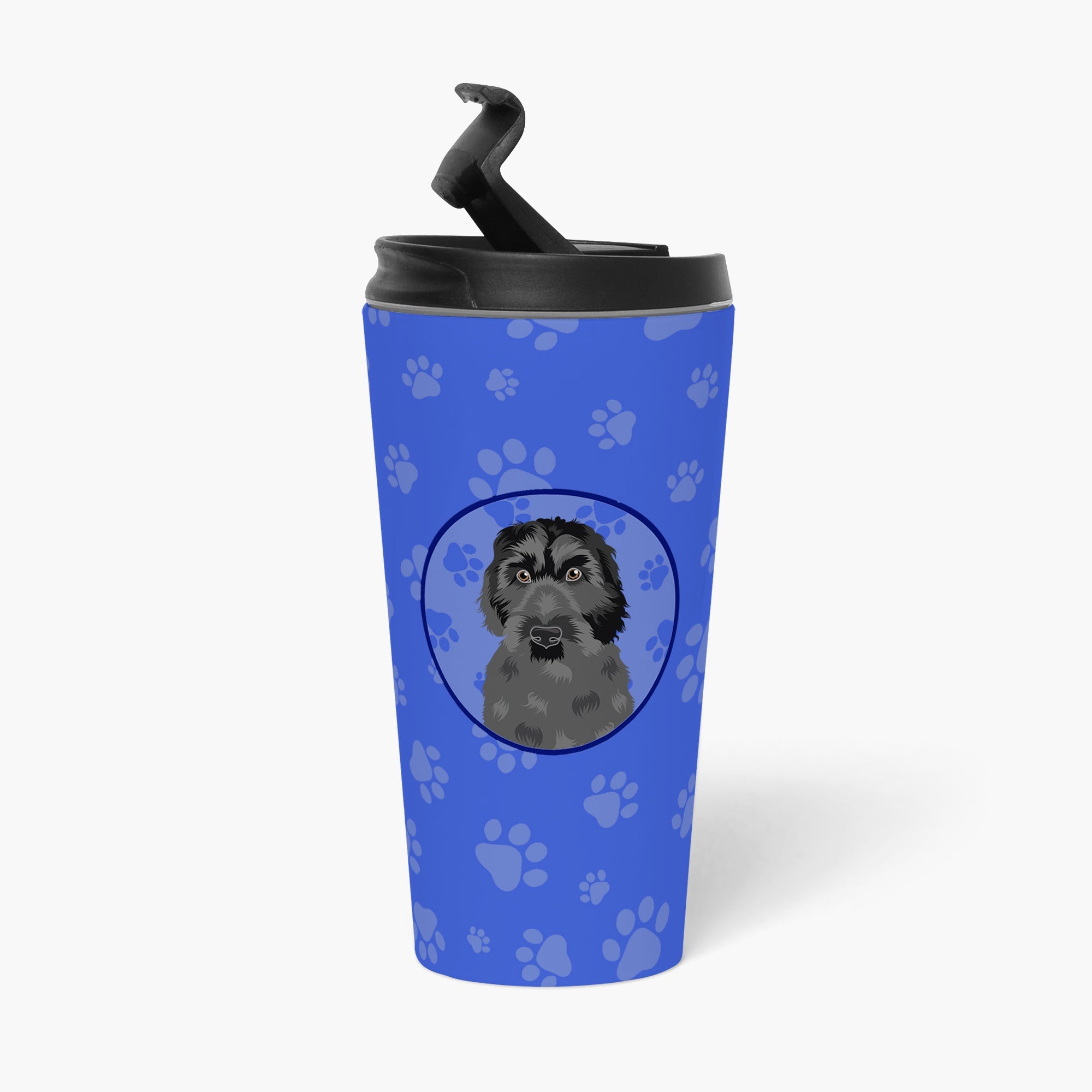 Doodle Black #3  Stainless Steel 16 oz  Tumbler Blue Insulated Tumbler with Lid, Cute Travel Cup for Coffee, Cocktails, Gift Men, Dad, Women, Mother