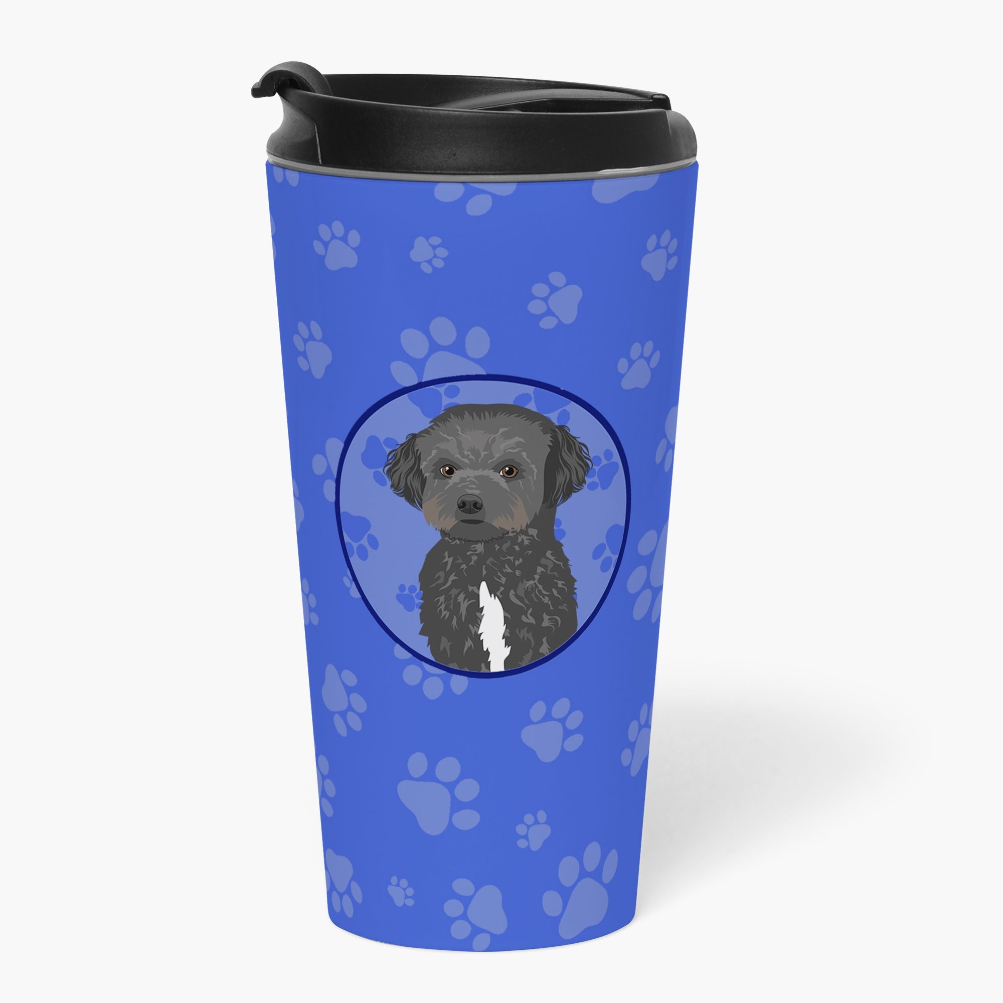 Doodle Black and White #1  Stainless Steel 16 oz  Tumbler Blue Insulated Tumbler with Lid, Cute Travel Cup for Coffee, Cocktails, Gift Men, Dad, Women, Mother