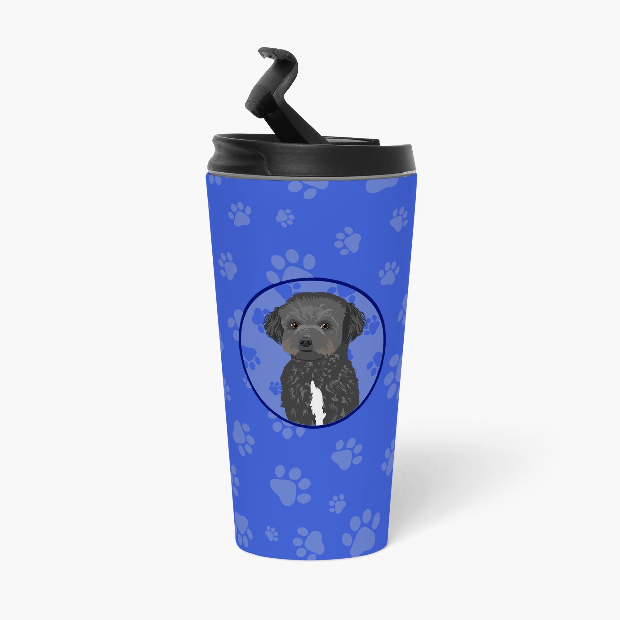 Doodle Black and White #1  Stainless Steel 16 oz  Tumbler Blue Insulated Tumbler with Lid, Cute Travel Cup for Coffee, Cocktails, Gift Men, Dad, Women, Mother