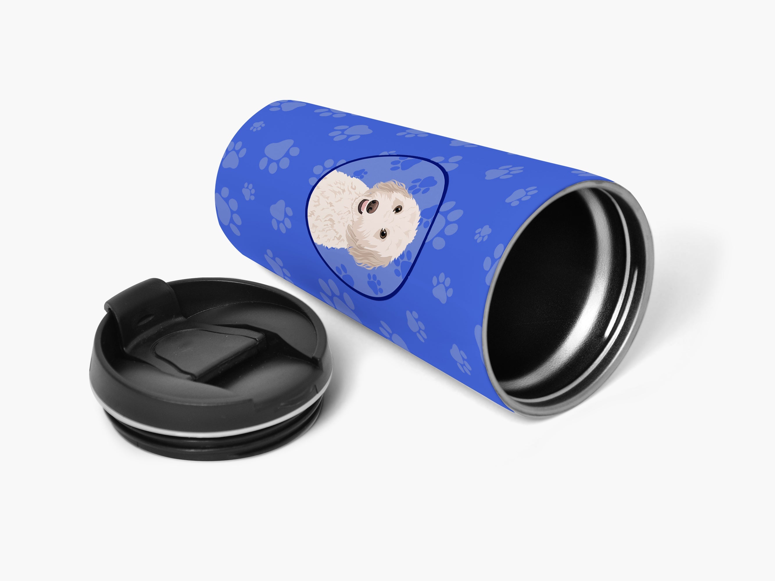 Doodle Cream #1  Stainless Steel 16 oz  Tumbler Blue Insulated Tumbler with Lid, Cute Travel Cup for Coffee, Cocktails, Gift Men, Dad, Women, Mother