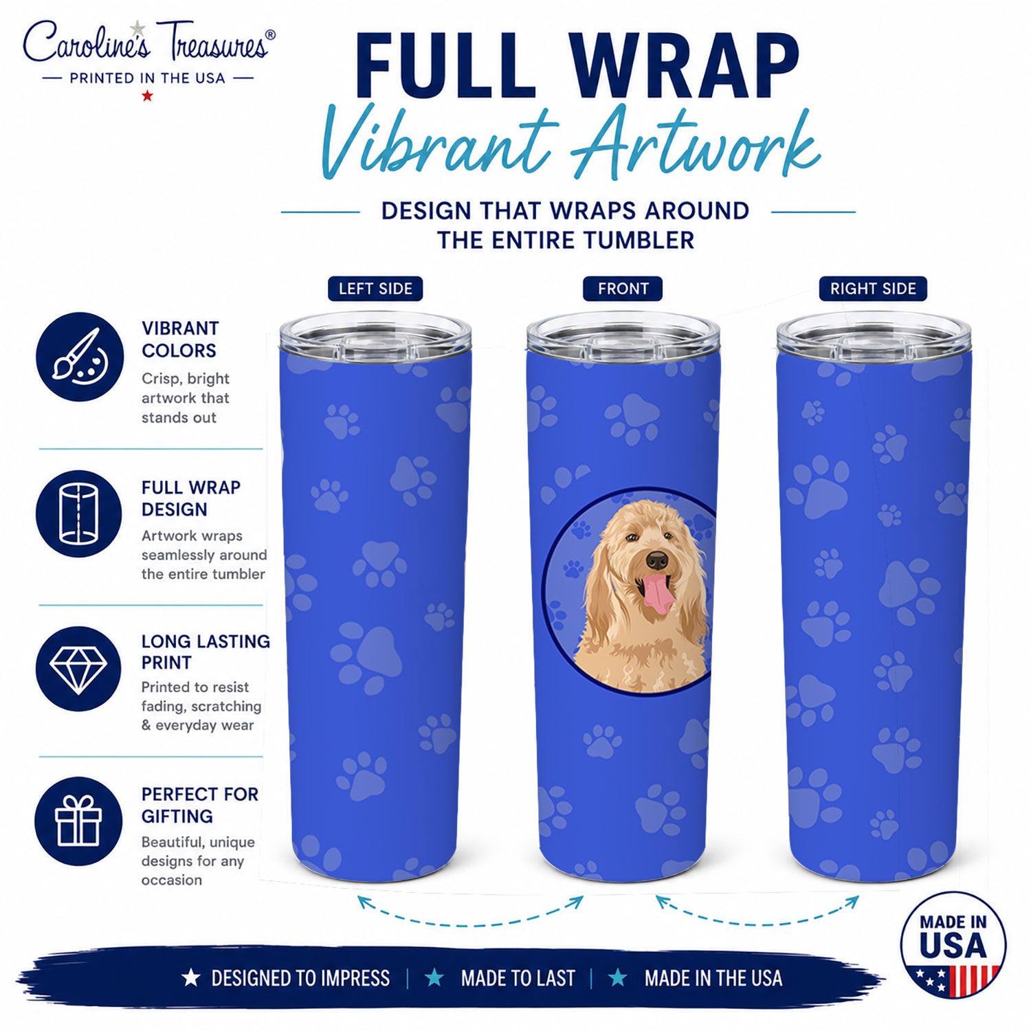 Doodle Fawn #3  Stainless Steel Skinny Tumbler 20 oz Vacuum Double Walled Reusable Insulated Travel Cup
