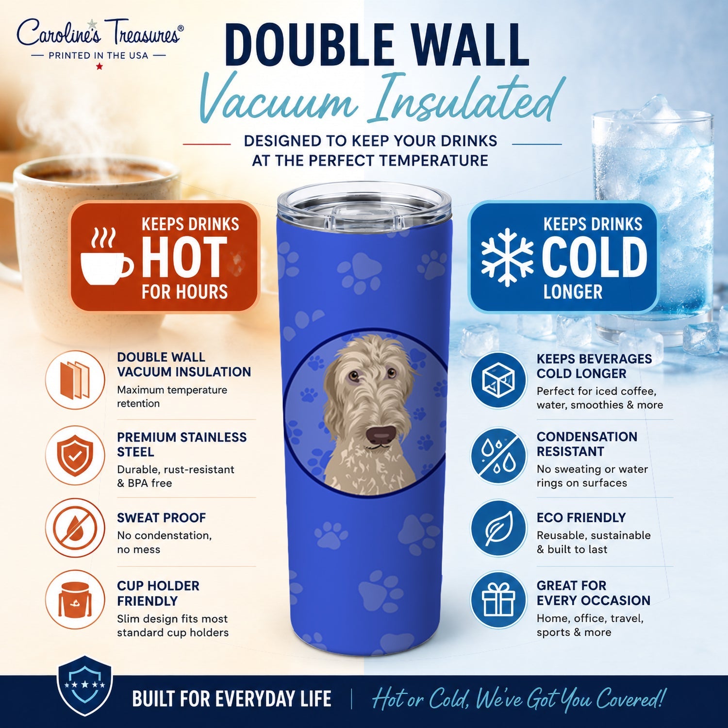 Doodle Fawn #4  Stainless Steel Skinny Tumbler 20 oz Vacuum Double Walled Reusable Insulated Travel Cup