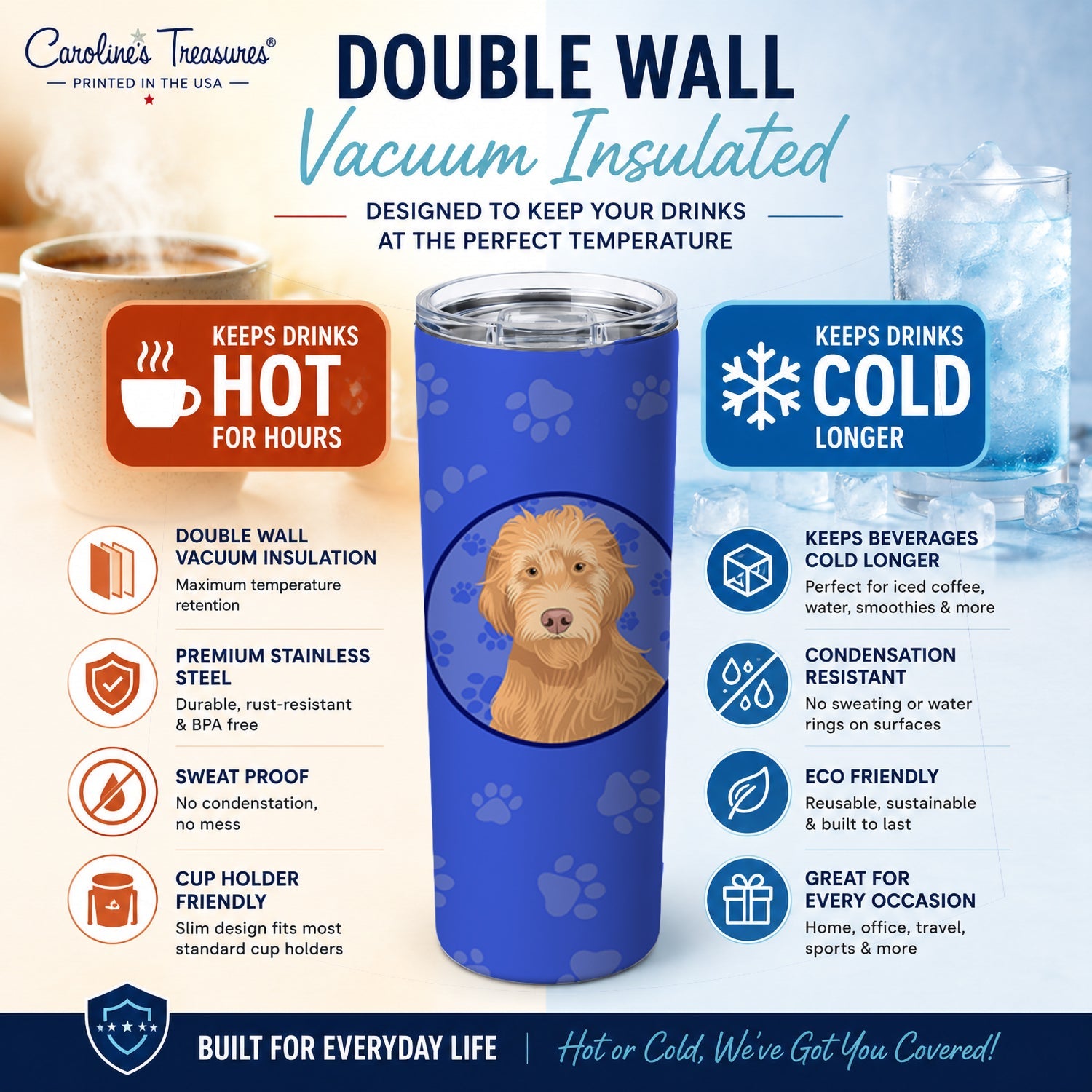 Doodle Liver #2  Stainless Steel Skinny Tumbler 20 oz Vacuum Double Walled Reusable Insulated Travel Cup