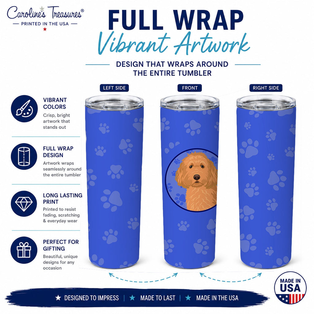 Doodle Red #1  Stainless Steel Skinny Tumbler 20 oz Vacuum Double Walled Reusable Insulated Travel Cup