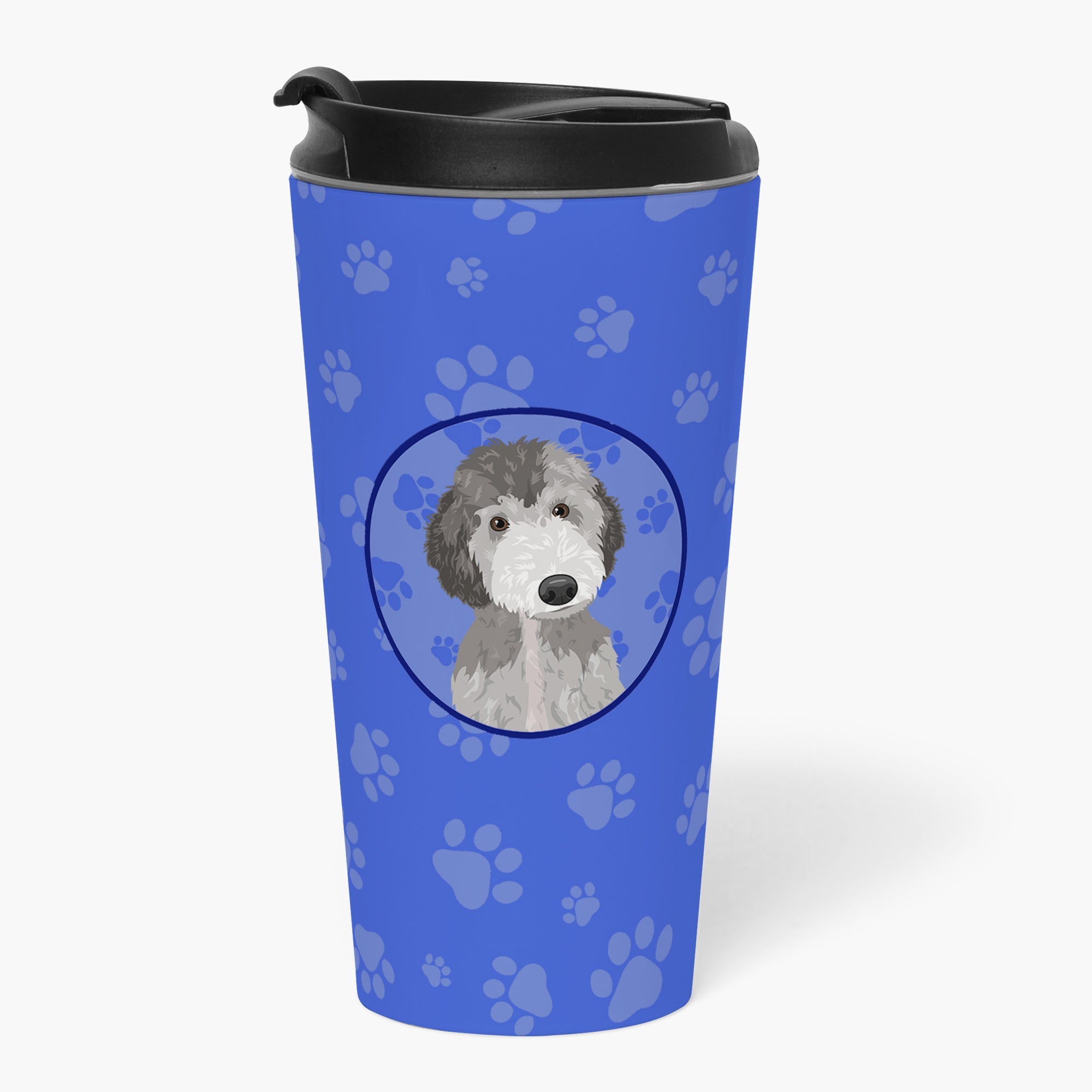 Doodle Silver #1  Stainless Steel 16 oz  Tumbler Blue Insulated Tumbler with Lid, Cute Travel Cup for Coffee, Cocktails, Gift Men, Dad, Women, Mother