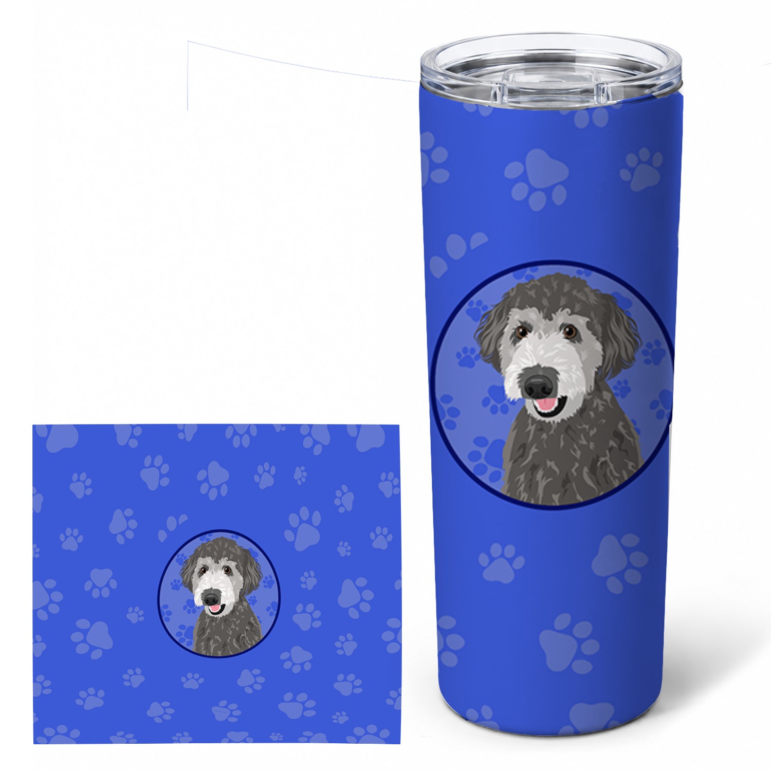 Doodle Silver #2  Stainless Steel Skinny Tumbler 20 oz Vacuum Double Walled Reusable Insulated Travel Cup