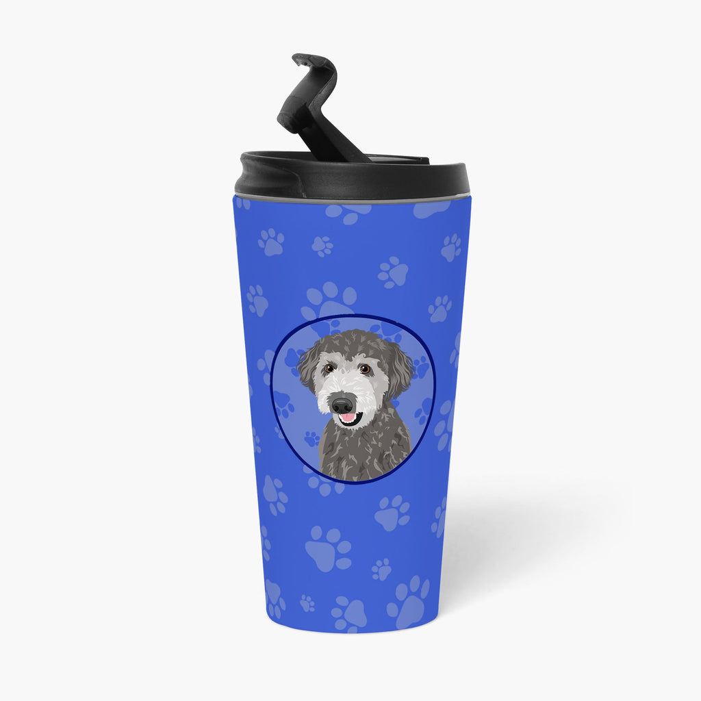 Doodle Silver #2  Stainless Steel 16 oz  Tumbler Blue Insulated Tumbler with Lid, Cute Travel Cup for Coffee, Cocktails, Gift Men, Dad, Women, Mother
