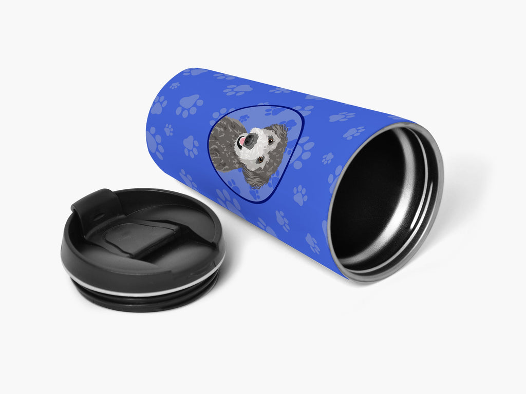 Doodle Silver #2  Stainless Steel 16 oz  Tumbler Blue Insulated Tumbler with Lid, Cute Travel Cup for Coffee, Cocktails, Gift Men, Dad, Women, Mother
