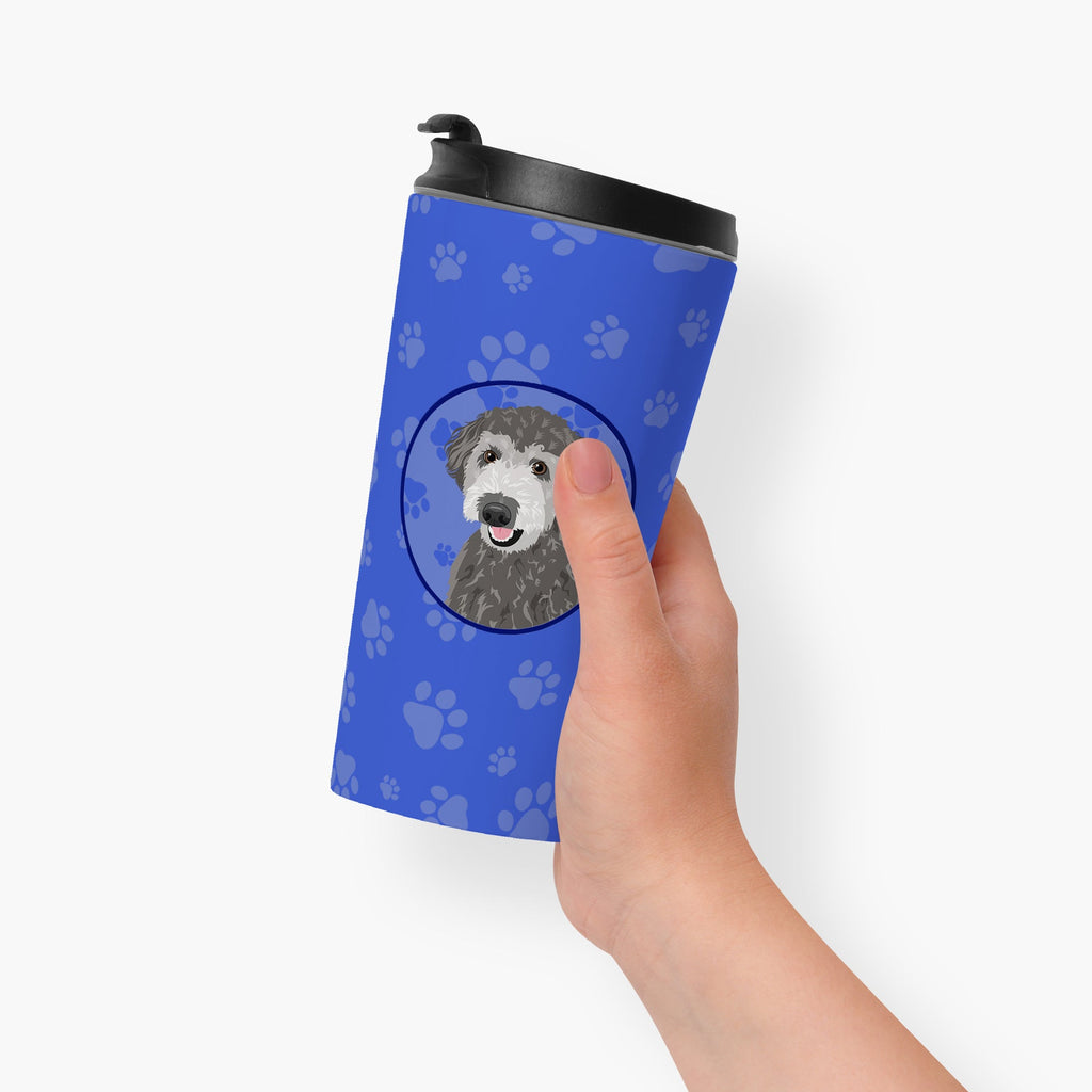 Doodle Silver #2  Stainless Steel 16 oz  Tumbler Blue Insulated Tumbler with Lid, Cute Travel Cup for Coffee, Cocktails, Gift Men, Dad, Women, Mother