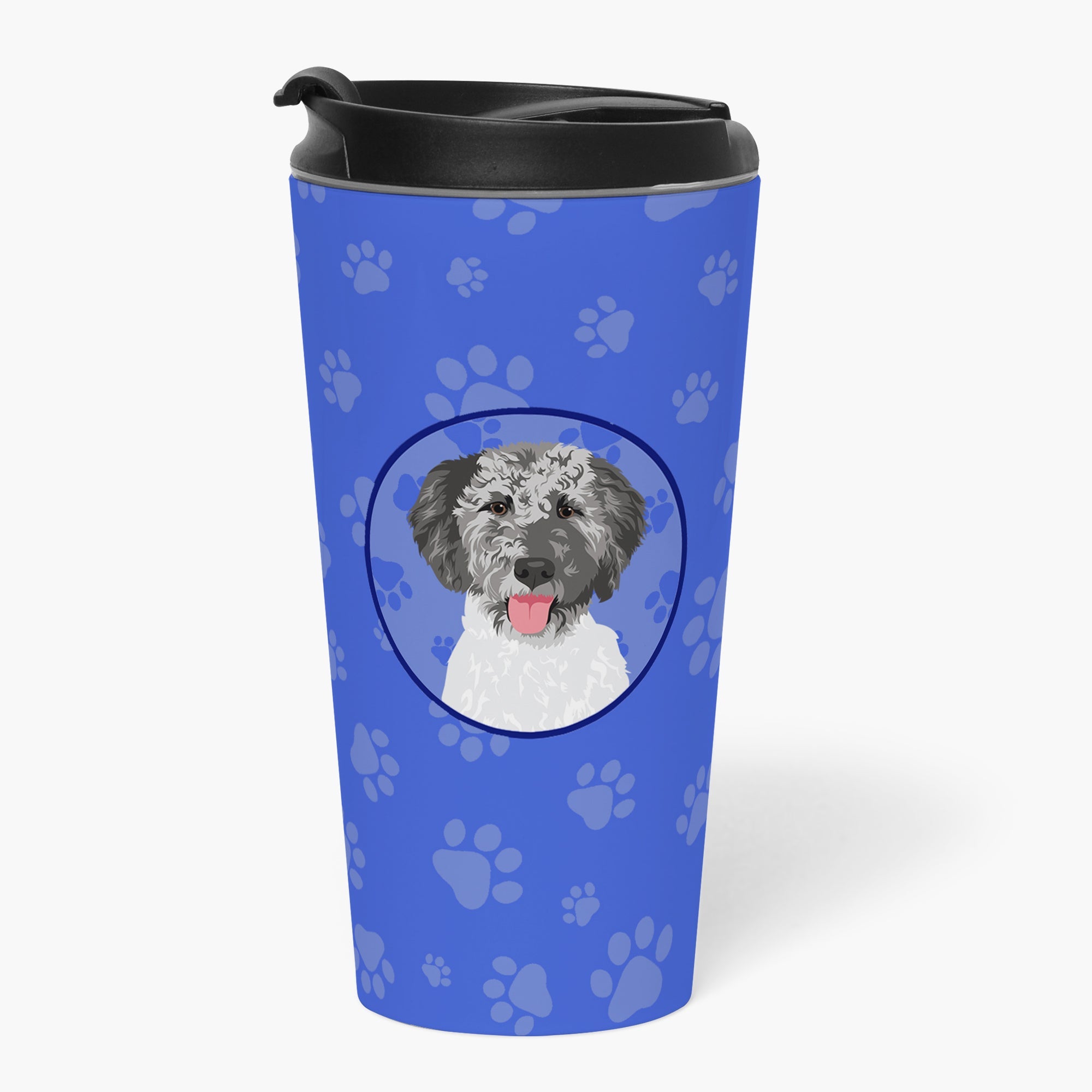 Doodle Silver #3  Stainless Steel 16 oz  Tumbler Blue Insulated Tumbler with Lid, Cute Travel Cup for Coffee, Cocktails, Gift Men, Dad, Women, Mother
