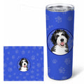 Doodle Silver and White #1  Stainless Steel Skinny Tumbler 20 oz Vacuum Double Walled Reusable Insulated Travel Cup