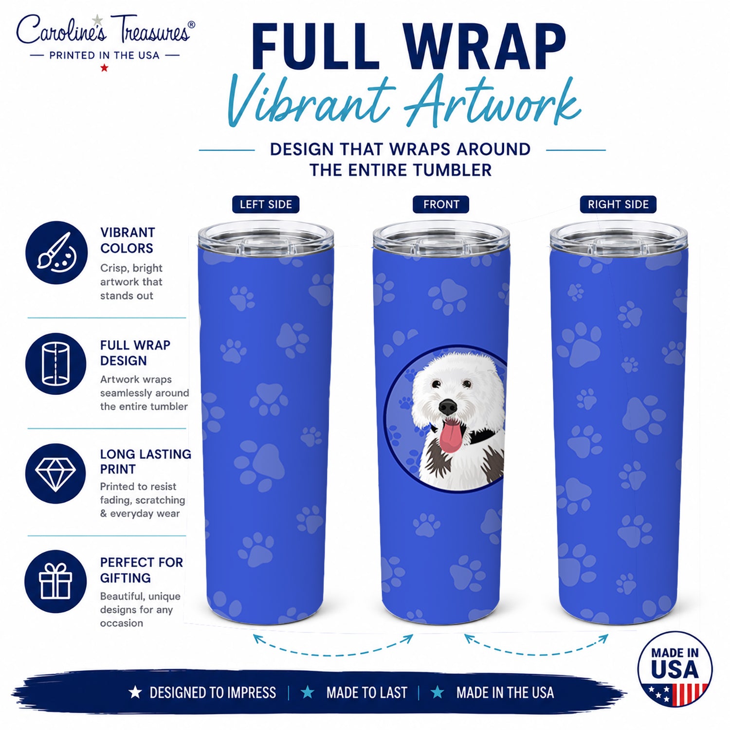 Doodle Silver and White #2  Stainless Steel Skinny Tumbler 20 oz Vacuum Double Walled Reusable Insulated Travel Cup