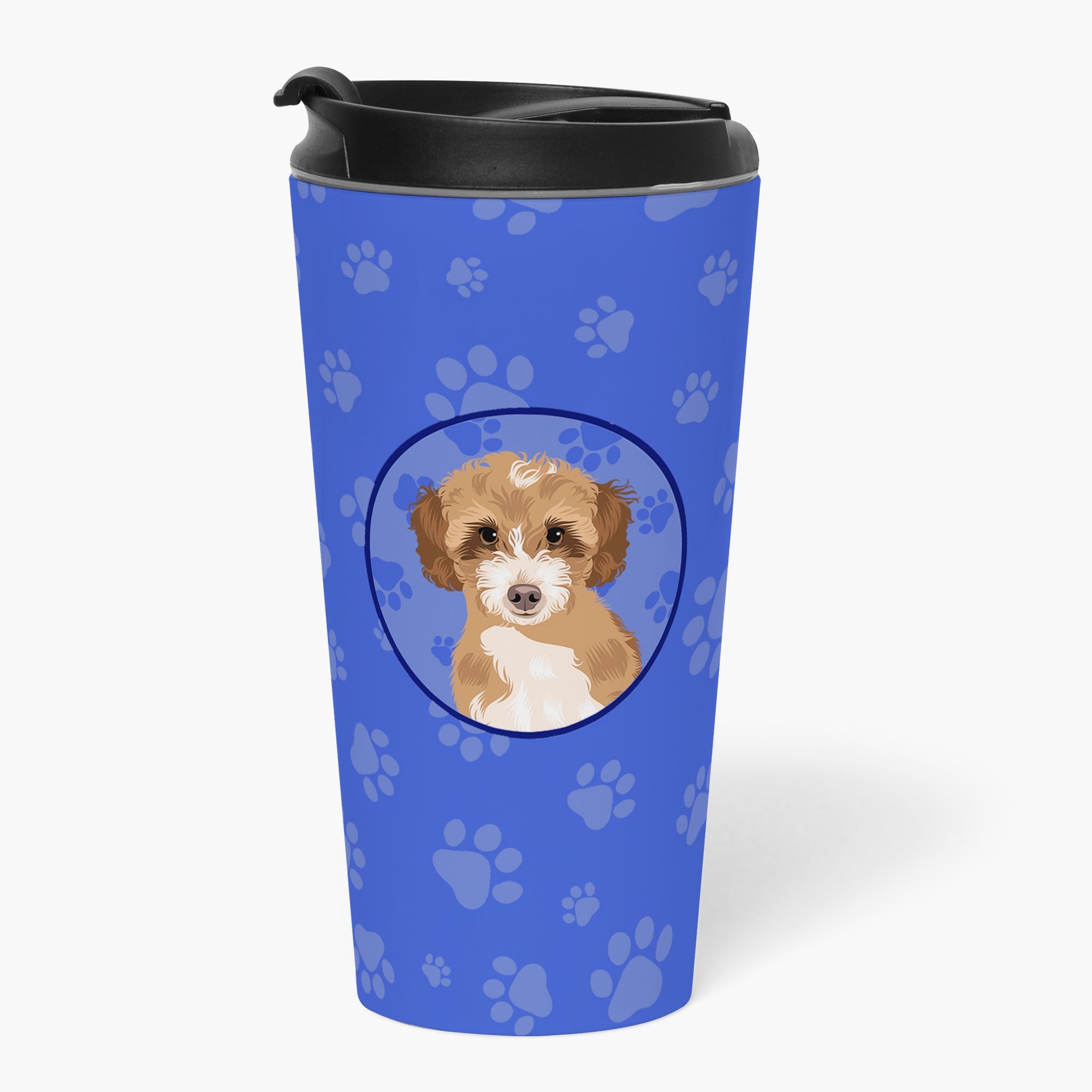 Doodle Tricolor #2  Stainless Steel 16 oz  Tumbler Blue Insulated Tumbler with Lid, Cute Travel Cup for Coffee, Cocktails, Gift Men, Dad, Women, Mother