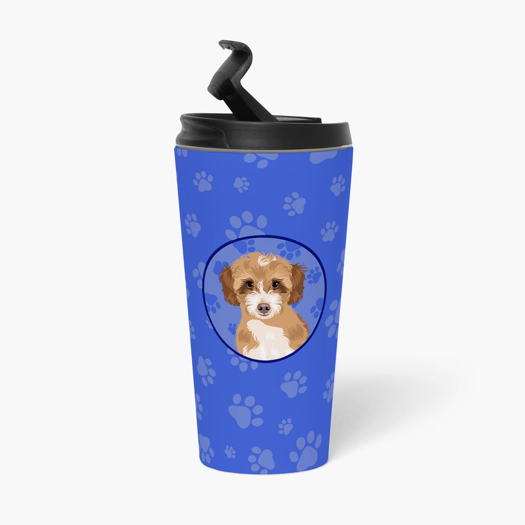 Doodle Tricolor #2  Stainless Steel 16 oz  Tumbler Blue Insulated Tumbler with Lid, Cute Travel Cup for Coffee, Cocktails, Gift Men, Dad, Women, Mother