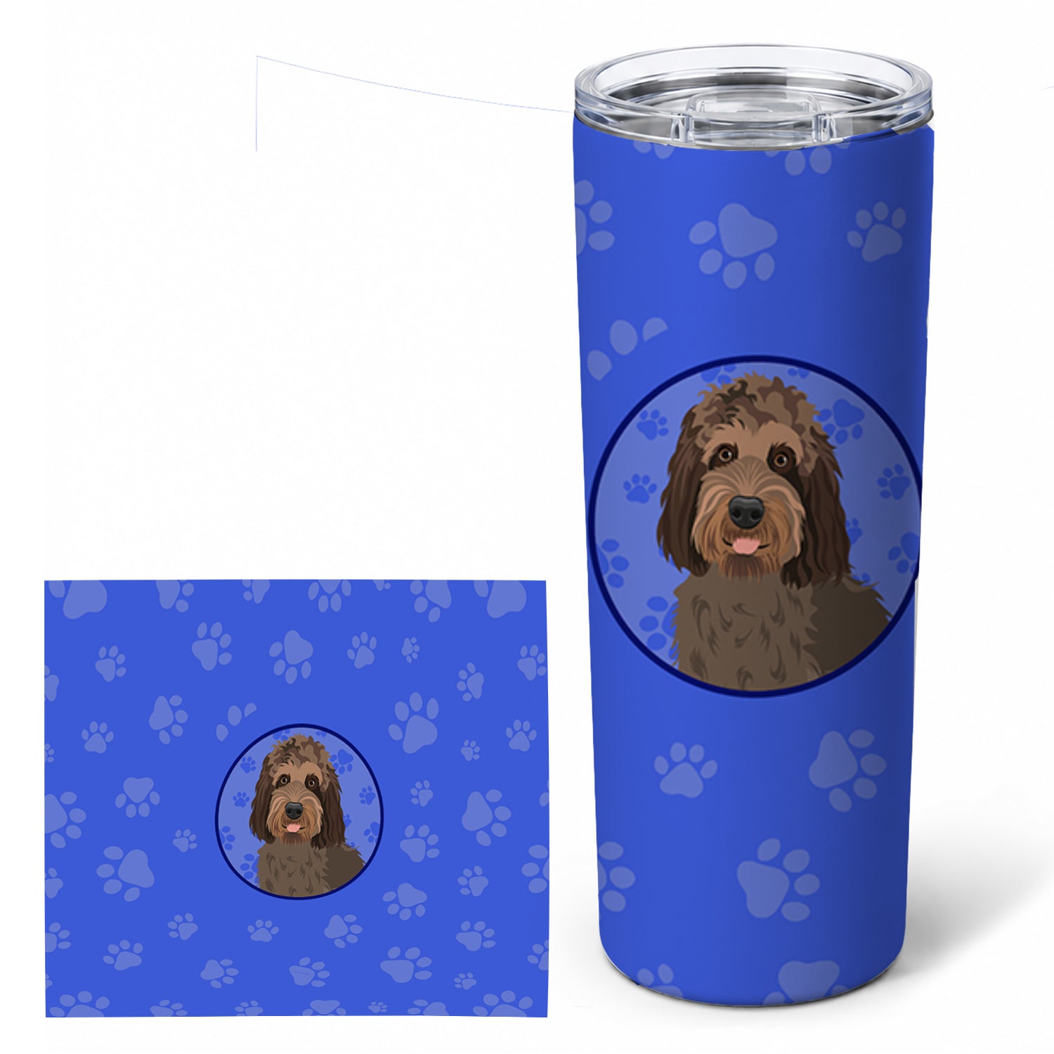 Doodle Tricolor #3  Stainless Steel Skinny Tumbler 20 oz Vacuum Double Walled Reusable Insulated Travel Cup