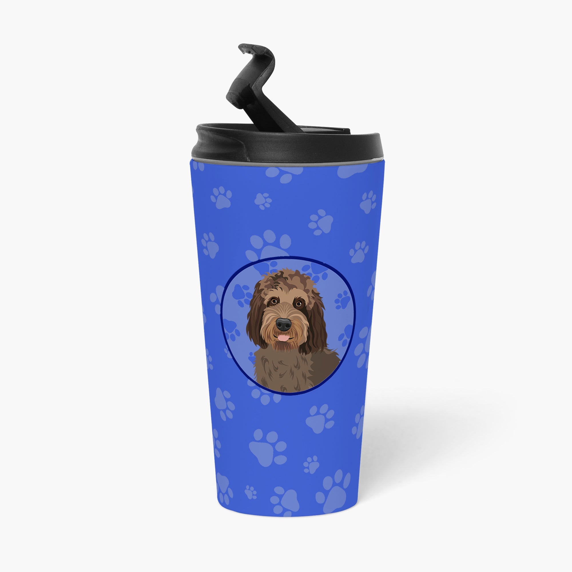Doodle Tricolor #3  Stainless Steel 16 oz  Tumbler Blue Insulated Tumbler with Lid, Cute Travel Cup for Coffee, Cocktails, Gift Men, Dad, Women, Mother