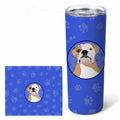 English Bulldog Fawn and White  Stainless Steel Skinny Tumbler 20 oz Vacuum Double Walled Reusable Insulated Travel Cup