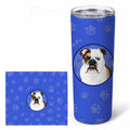 English Bulldog Tricolor #3  Stainless Steel Skinny Tumbler 20 oz Vacuum Double Walled Reusable Insulated Travel Cup