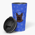 French Bulldog Brindle #1  Stainless Steel 16 oz  Tumbler Blue Insulated Tumbler with Lid, Cute Travel Cup for Coffee, Cocktails, Gift Men, Dad, Women, Mother